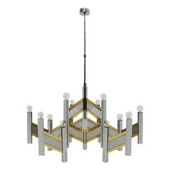 Gaetano Sciolari Mid-Century Modern Italian Concorde Pair of Chandeliers