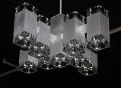 Gaetano Sciolari Mid-Century Modern Seventeen Light Ice Cube Chandelier MINT!