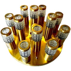 Gaetano Sciolari mid-century Murano sconce 12 Glass Gilt Frame, 1960