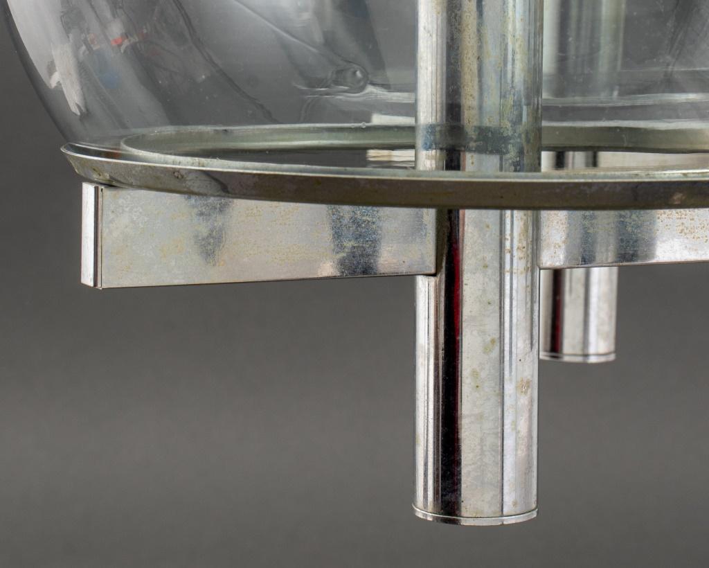 Gaetano Sciolari Modern Chrome Glass Chandelier In Good Condition For Sale In New York, NY