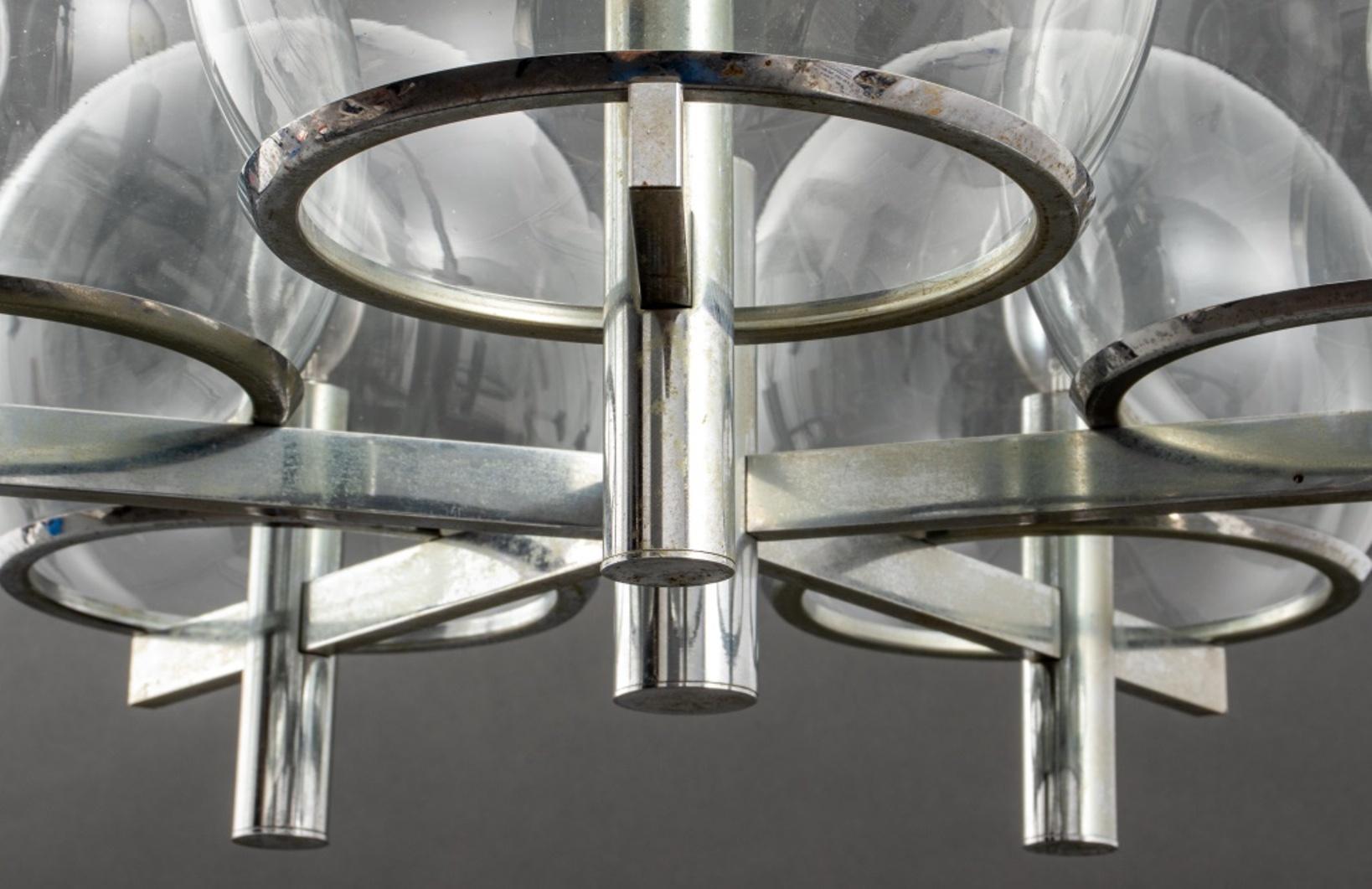 Gaetano Sciolari Modern Chrome Glass Chandelier For Sale 3