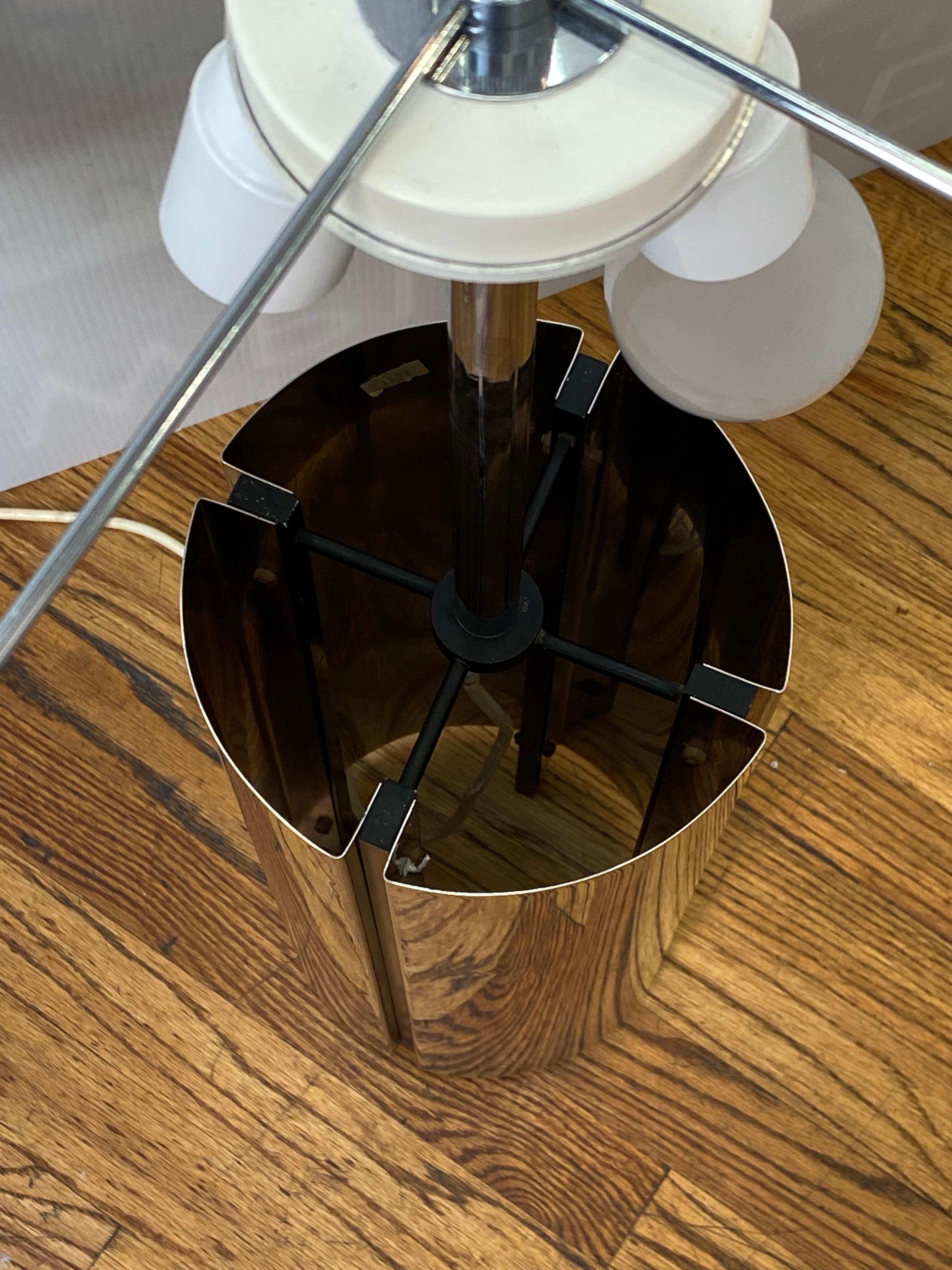 Gaetano Sciolari of italy Oversize 1970s Modern Column Table Lamp For Sale 7