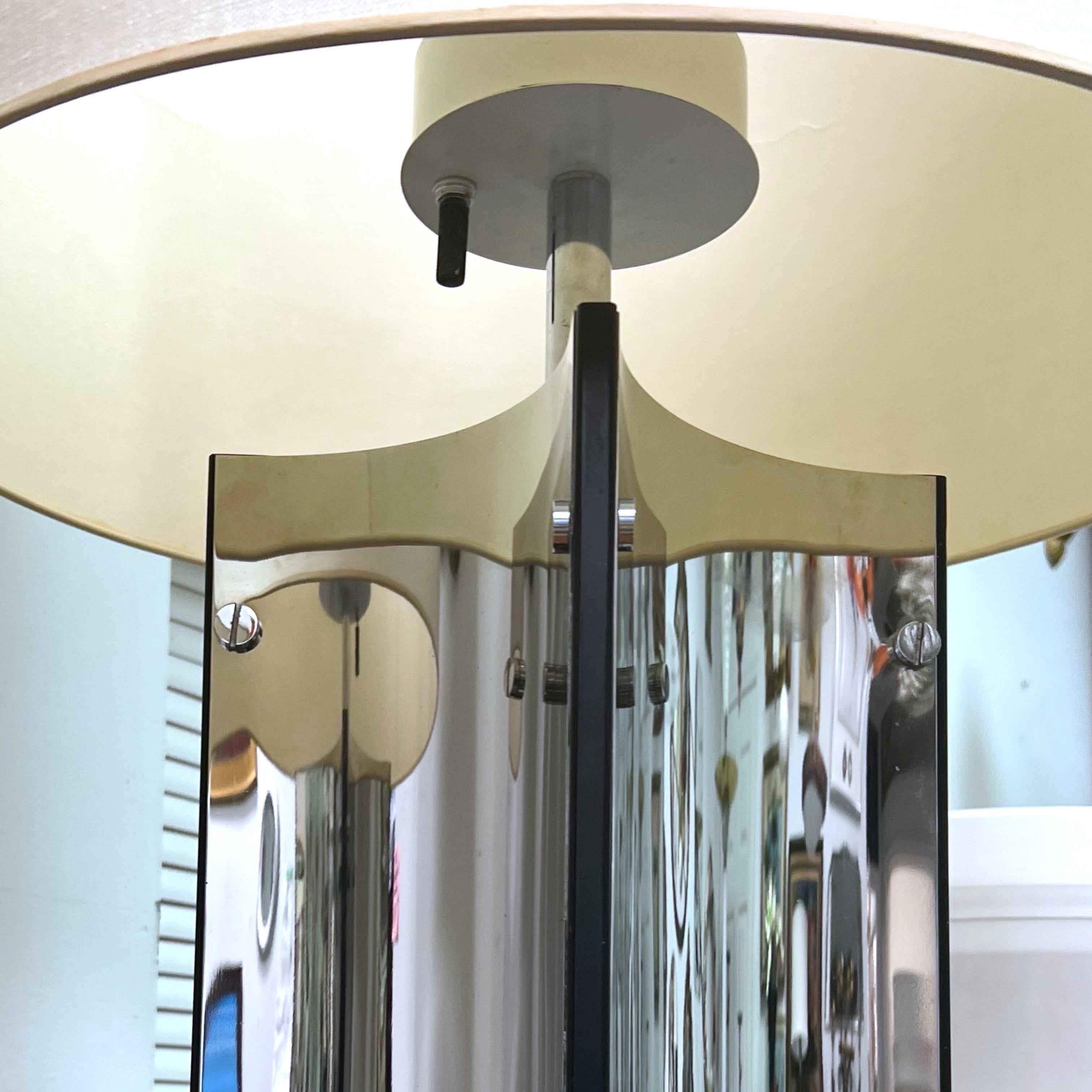 Gaetano Sciolari Oversized 1970s Vintage Italian Steel Table Lamps - a Pair For Sale 2