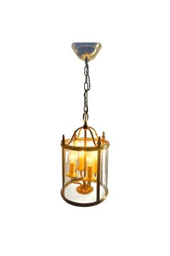 Gaetano Sciolari Pair of Solid Brass and Glass Lanterns or Pendant Lamp