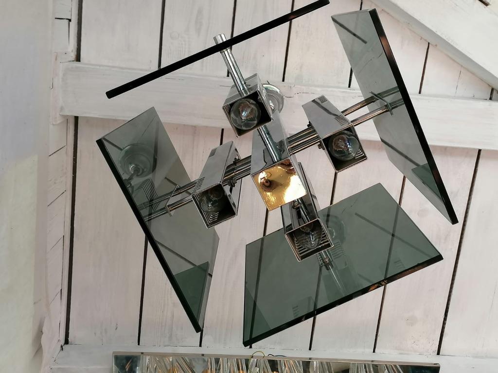 Brass Gaetano Sciolari Pendant Lamp Chandelier For Sale