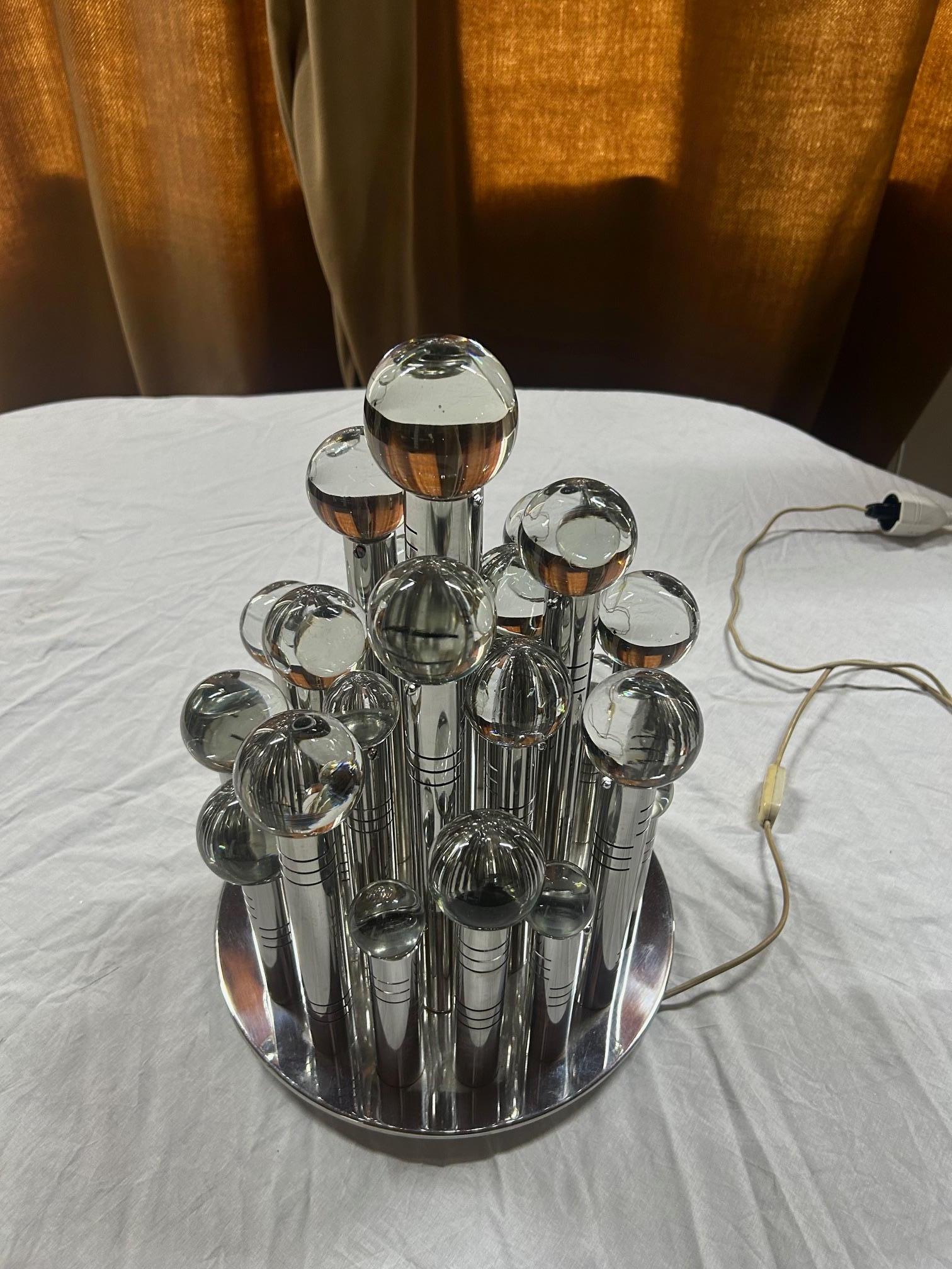 Mid-Century Modern Gaetano Sciolari Space Age table lamp, Italy, 1970s For Sale