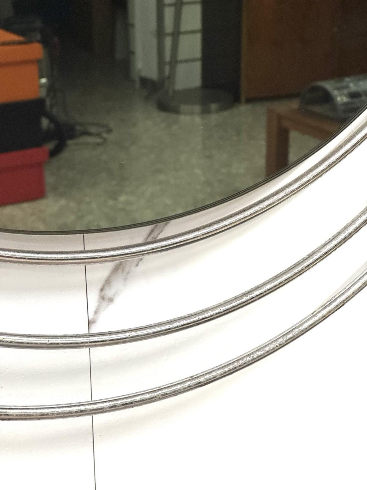 Acciaio Gaetano Sciolari Specchio Ovale Da Parete Design Modernariato 1970’s in vendita