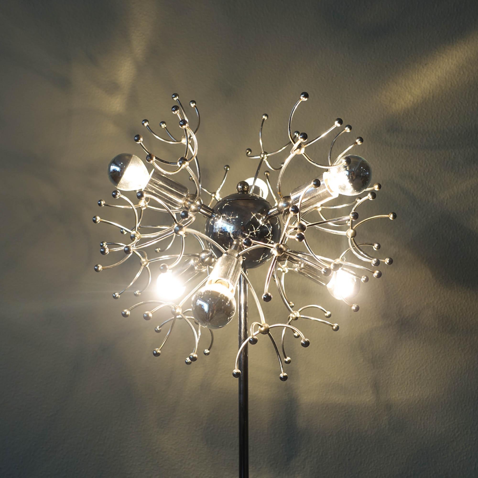 Mid-Century Modern Gaetano Sciolari Sputnik Floor Lamp, 1970's For Sale