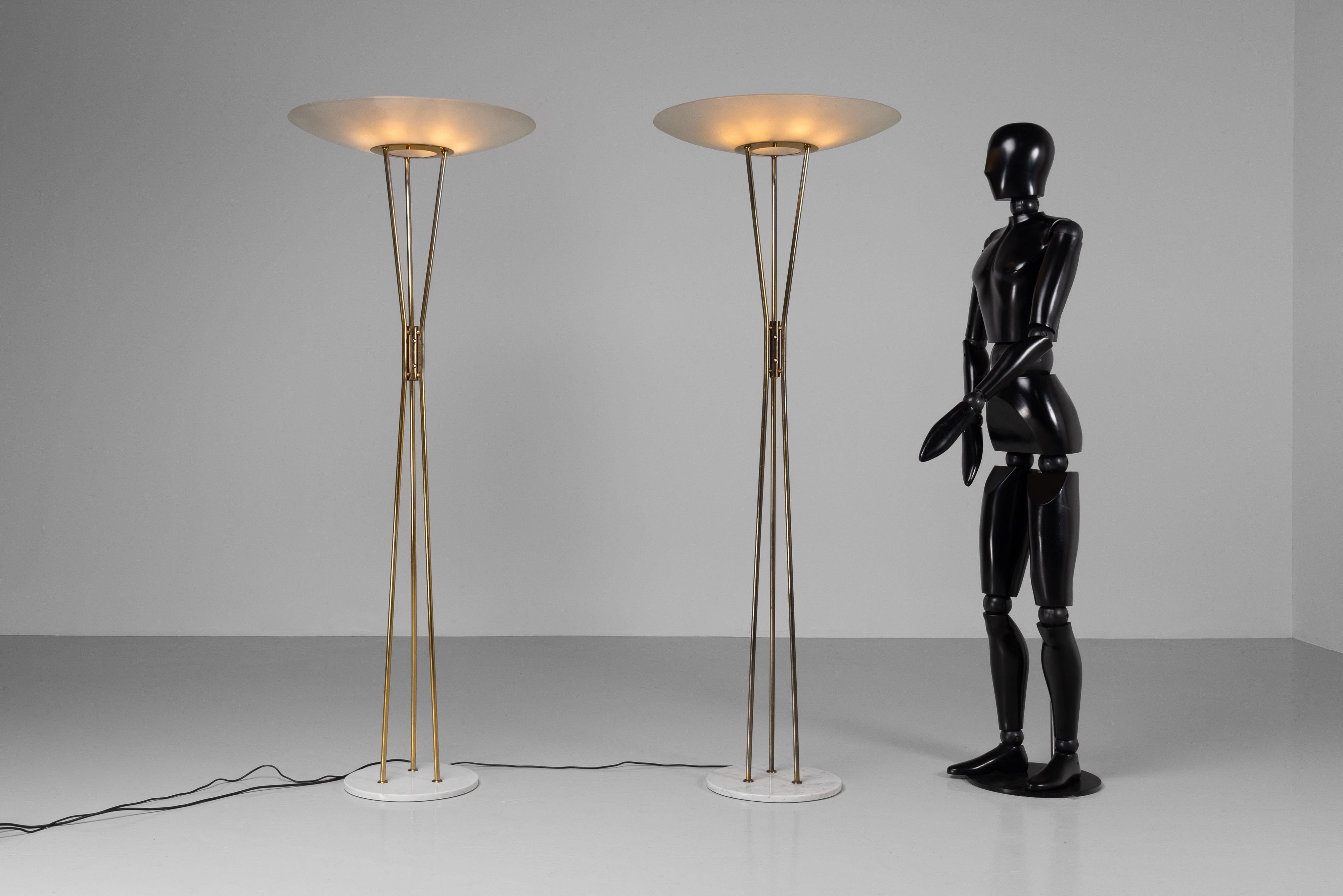 Laiton Gaetano Sciolari Lampadaire Stilnovo modèle 4013 Italie 1950 en vente