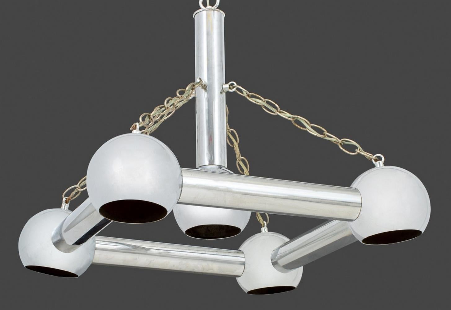 Lámpara de araña tubular cromada estilo Gaetano Sciolari Moderno de mediados de siglo en venta