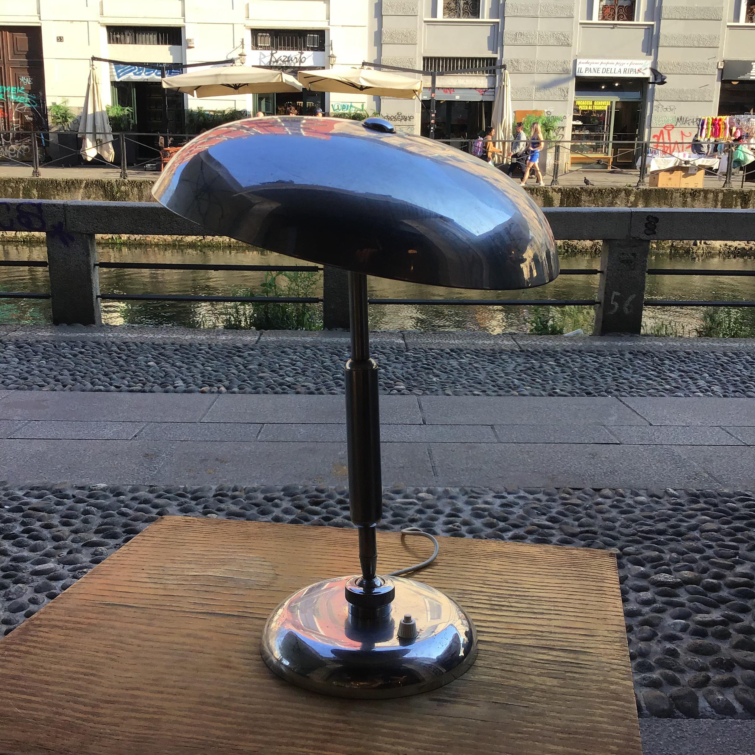 Lampe de bureau en métal Crome de Gaetano Sciolari, 1955, Italie en vente 9