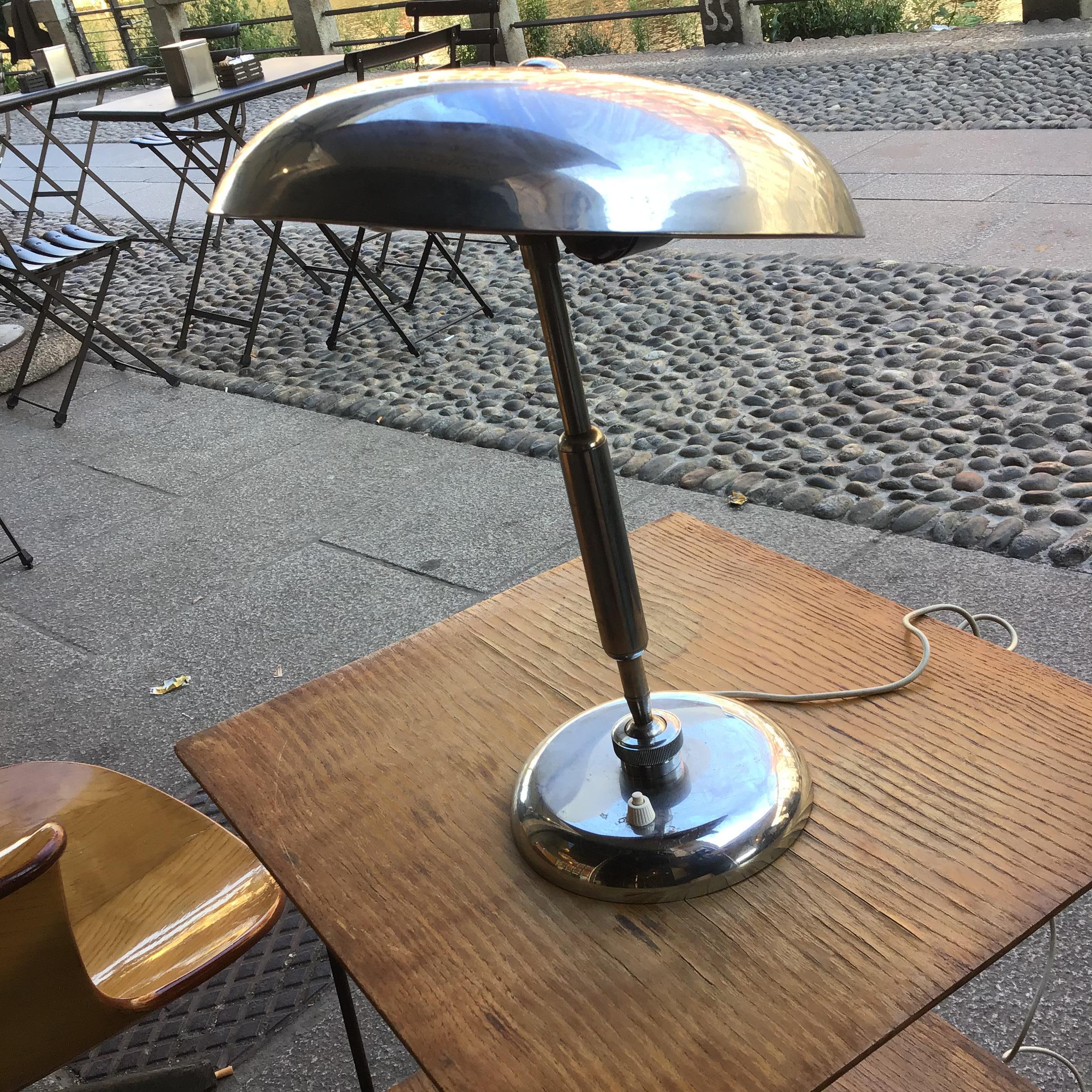 Lampe de bureau en métal Crome de Gaetano Sciolari, 1955, Italie en vente 10