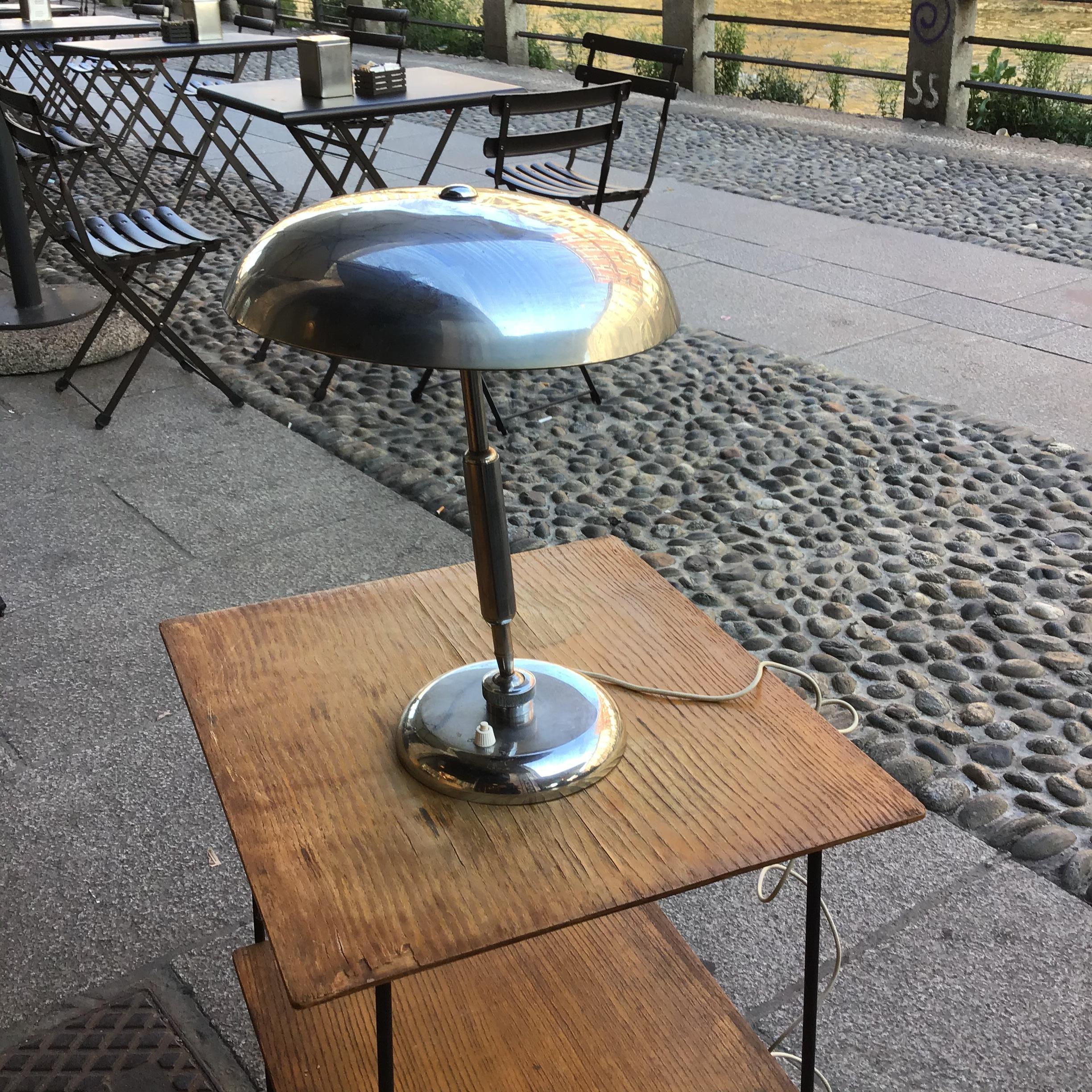 Gaetano Sciolari Table Lamp Metal Crome, 1955, Italy In Good Condition For Sale In Milano, IT