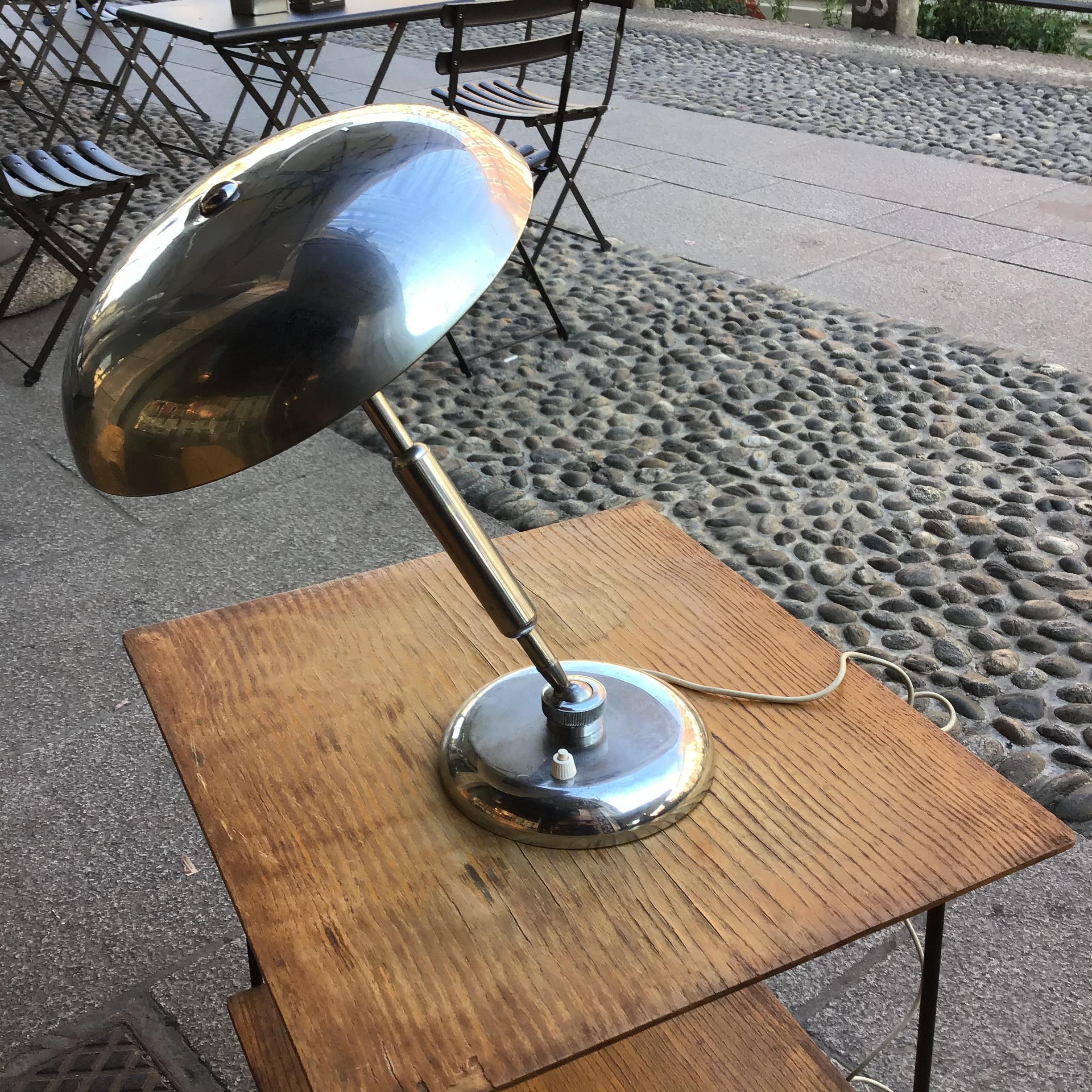 Mid-20th Century Gaetano Sciolari Table Lamp Metal Crome, 1955, Italy For Sale