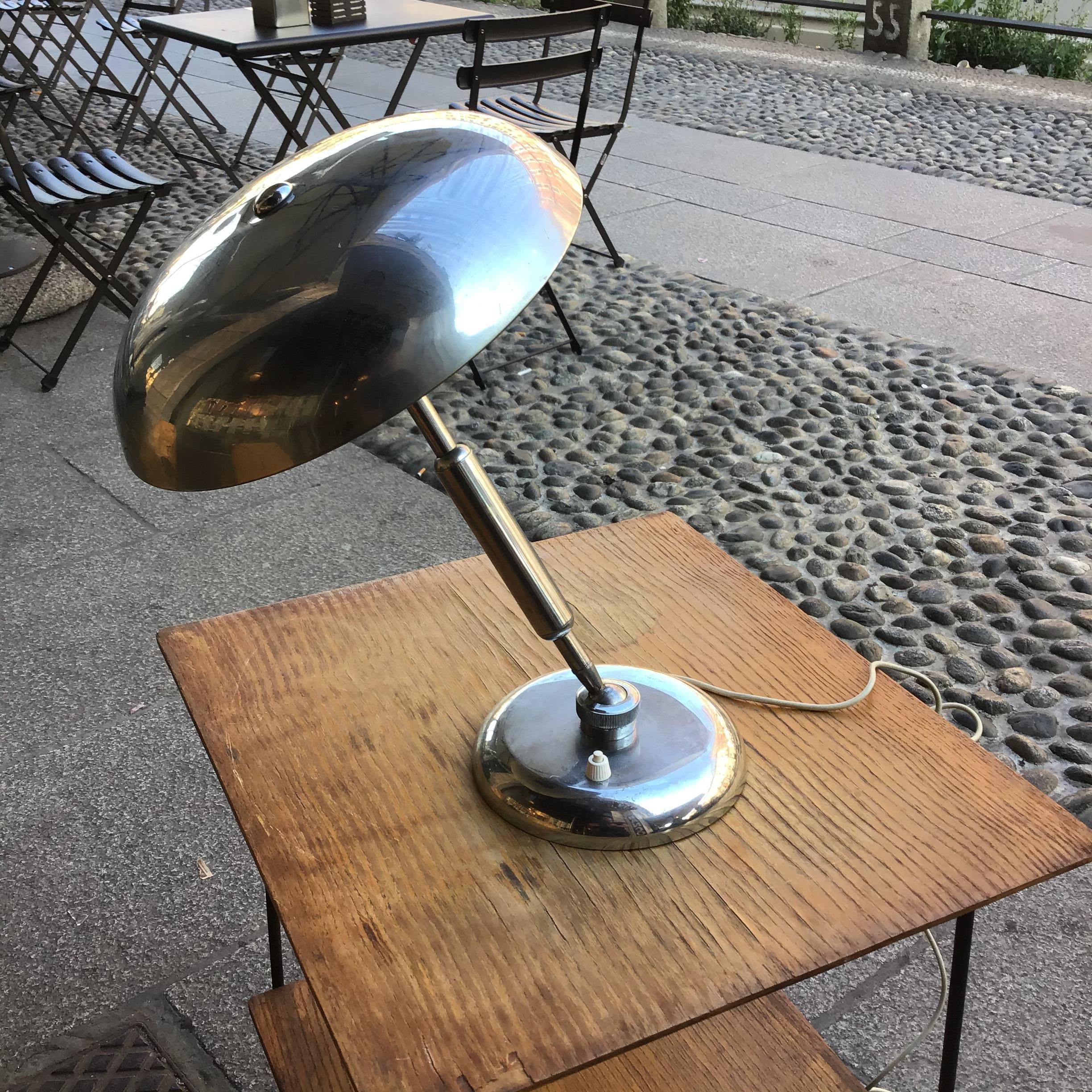 Gaetano Sciolari Table Lamp Metal Crome, 1955, Italy For Sale 1