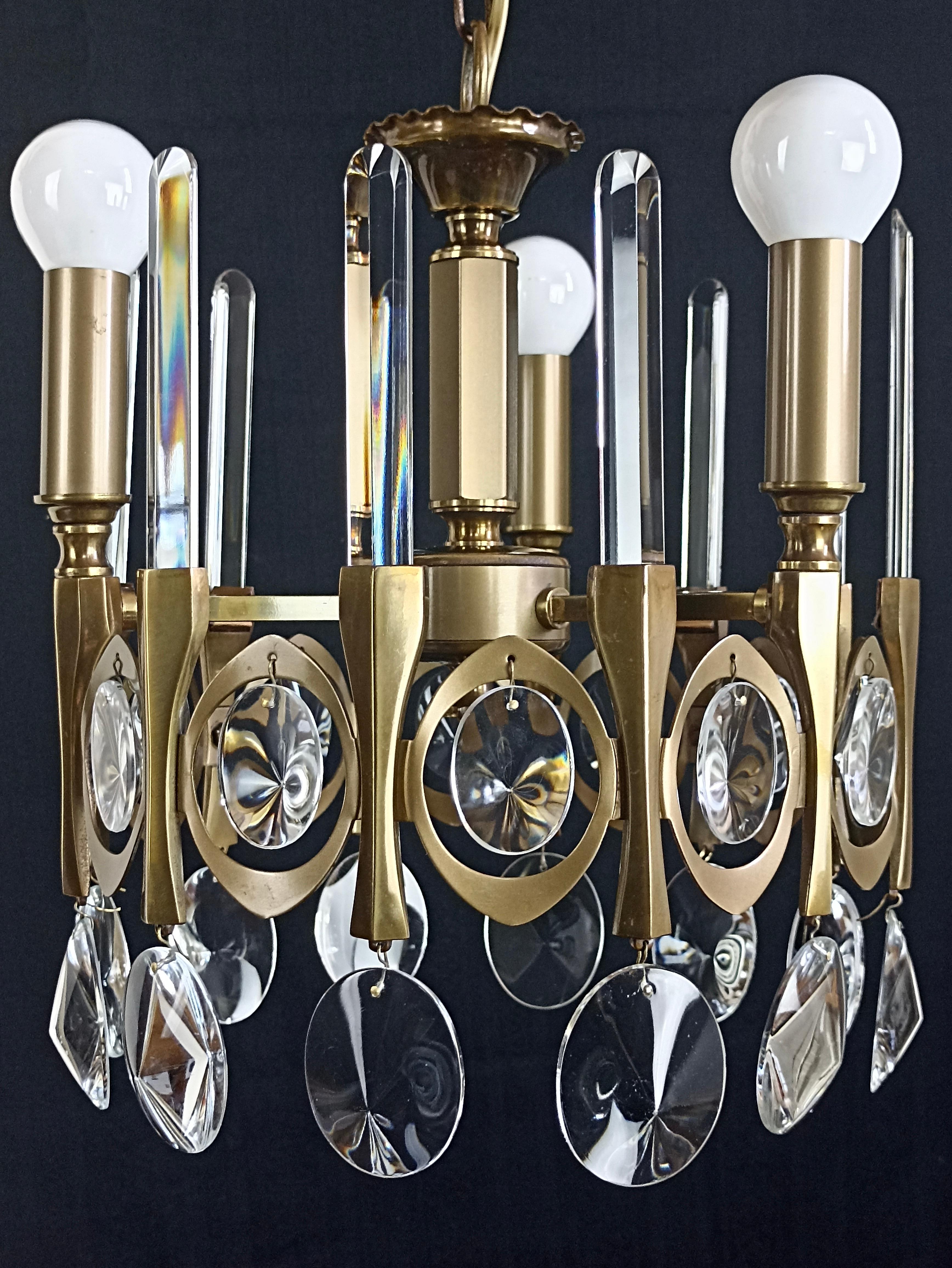 Modern Gaetano Sciolari, three-light chandelier 