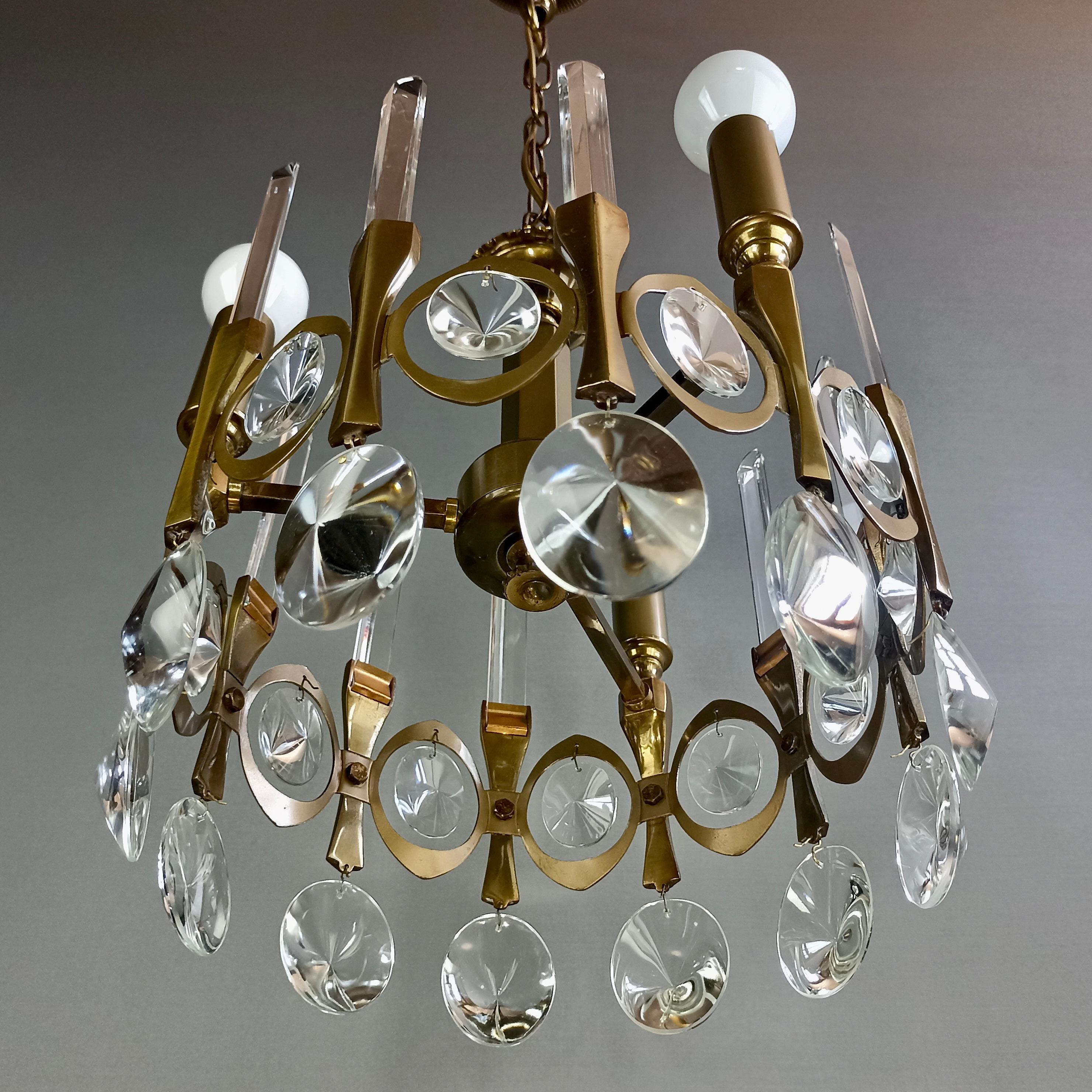 Gaetano Sciolari, three-light chandelier 