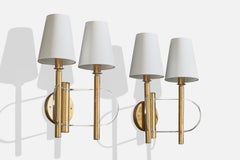 Gaetano Sciolari, Wandleuchten, Messing, Metall, Stoff, Italien, 1960er