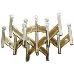 Gaetano Sciolari Zig Zag Chevron Chandelier Retro