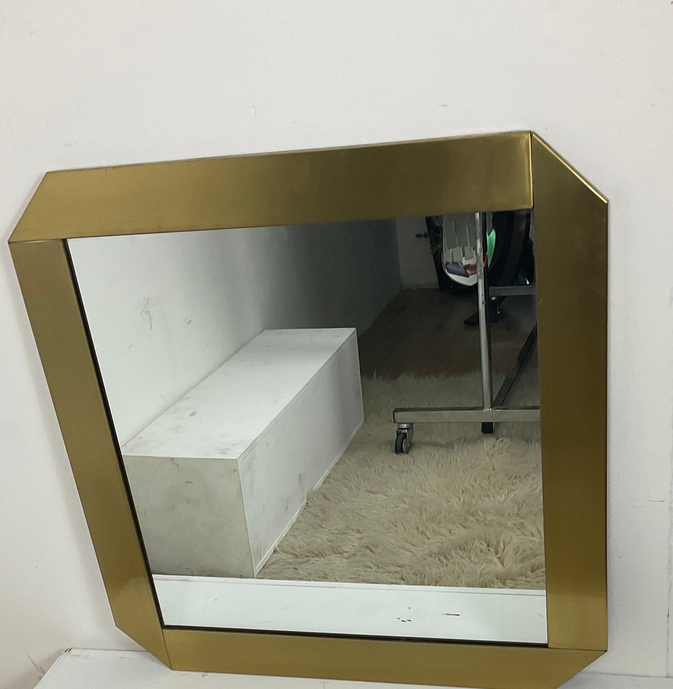 Brass Gaetano Sciolari's mirror for Valenti, Italy, 70s For Sale