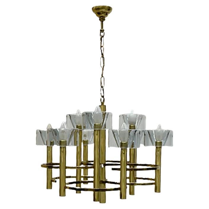 Gaetano Sciolari Chandelier, Italy 1970s For Sale