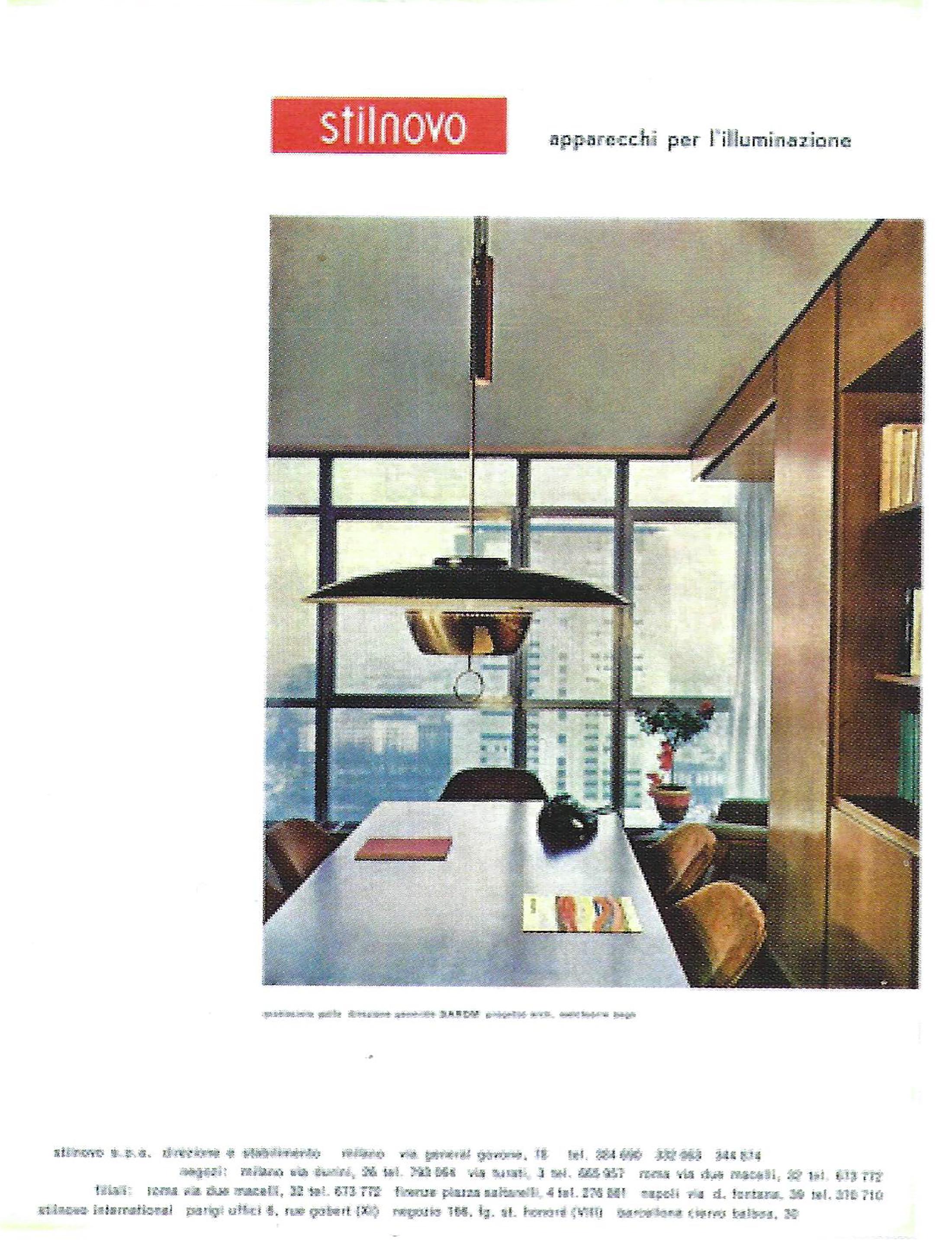 Gaetano Scolari for Stilnovo Adjustable Ceiling Light Model A5011, 1950 For Sale 2