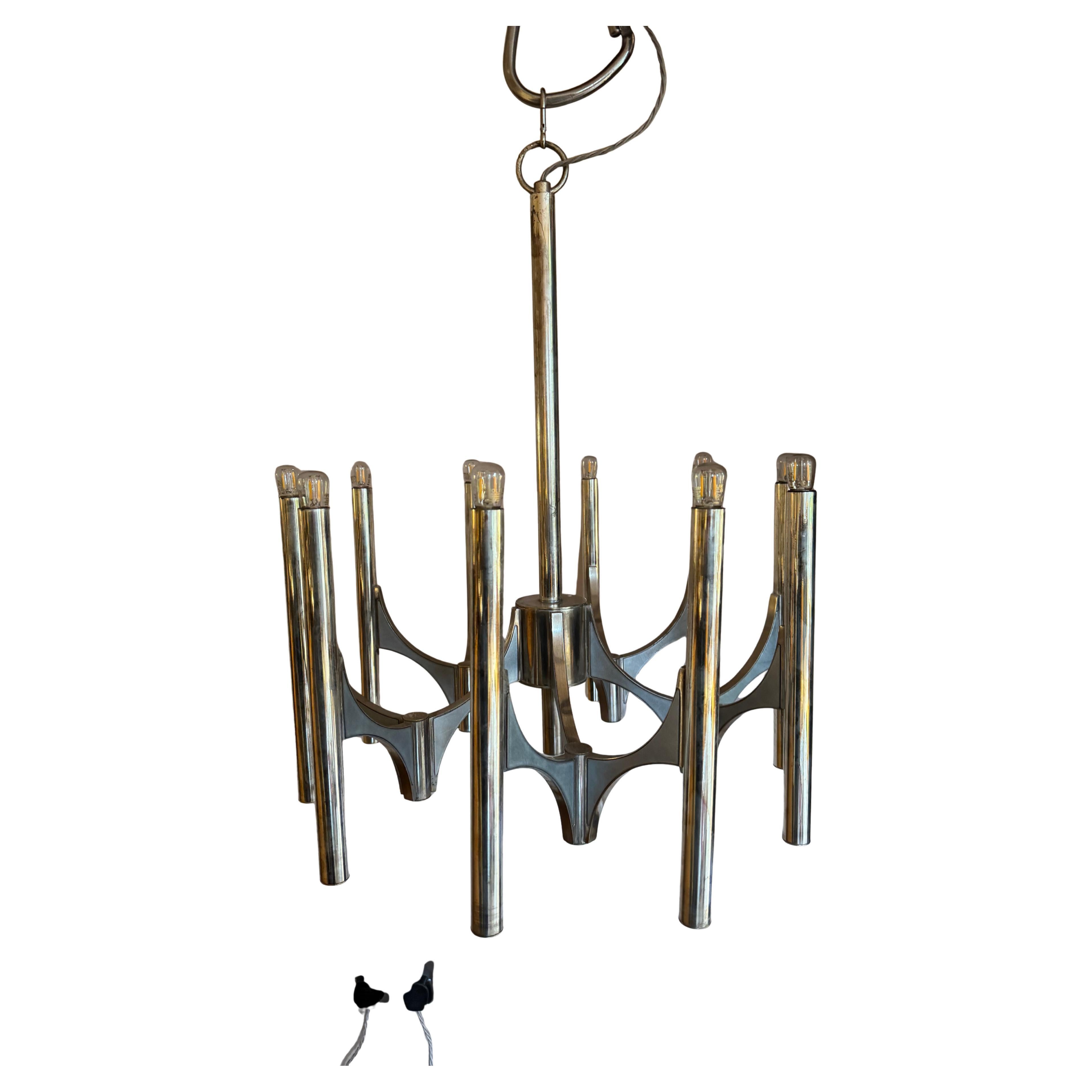 Lampadario Gaetano Scolari Sirius in argento placcato