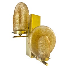 Gaetano Scoliari Sconce Murano with Brass, Italy, 1970