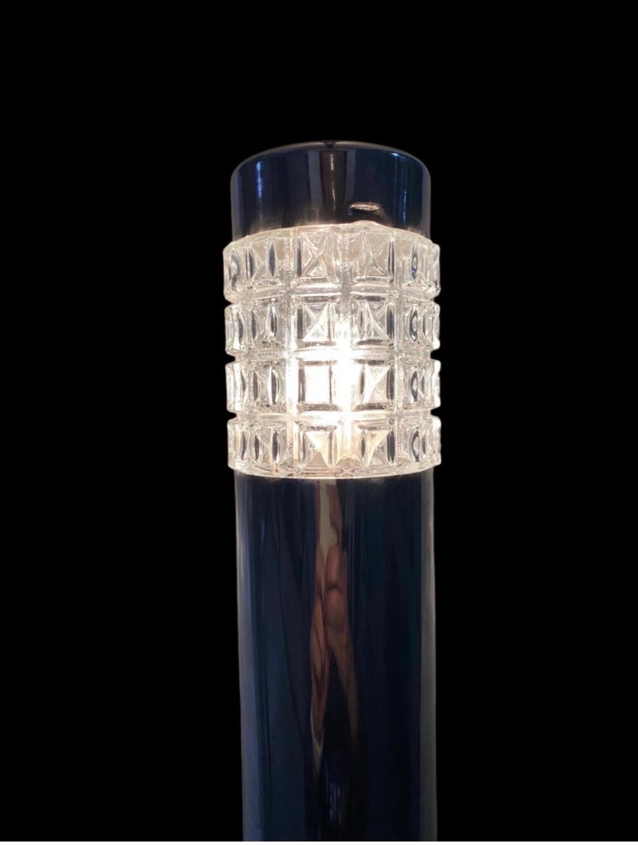 Murano Glass Gaetano Scoliari Wall Lighting Pair Glass with Chrome , Italy 1970 For Sale