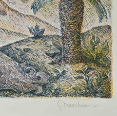 Figura e Palme – Lithographie von Gaetano Tranchino – Figura e Palme – 1975