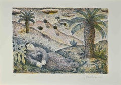 Figura e Palme – Lithographie von Gaetano Tranchino – Figura e Palme – 1975