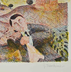 Player and Palm - Lithograph by Gaetano Tranchino - 1975