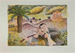 Player and Palm - Lithographie von Gaetano Tranchino - 1975