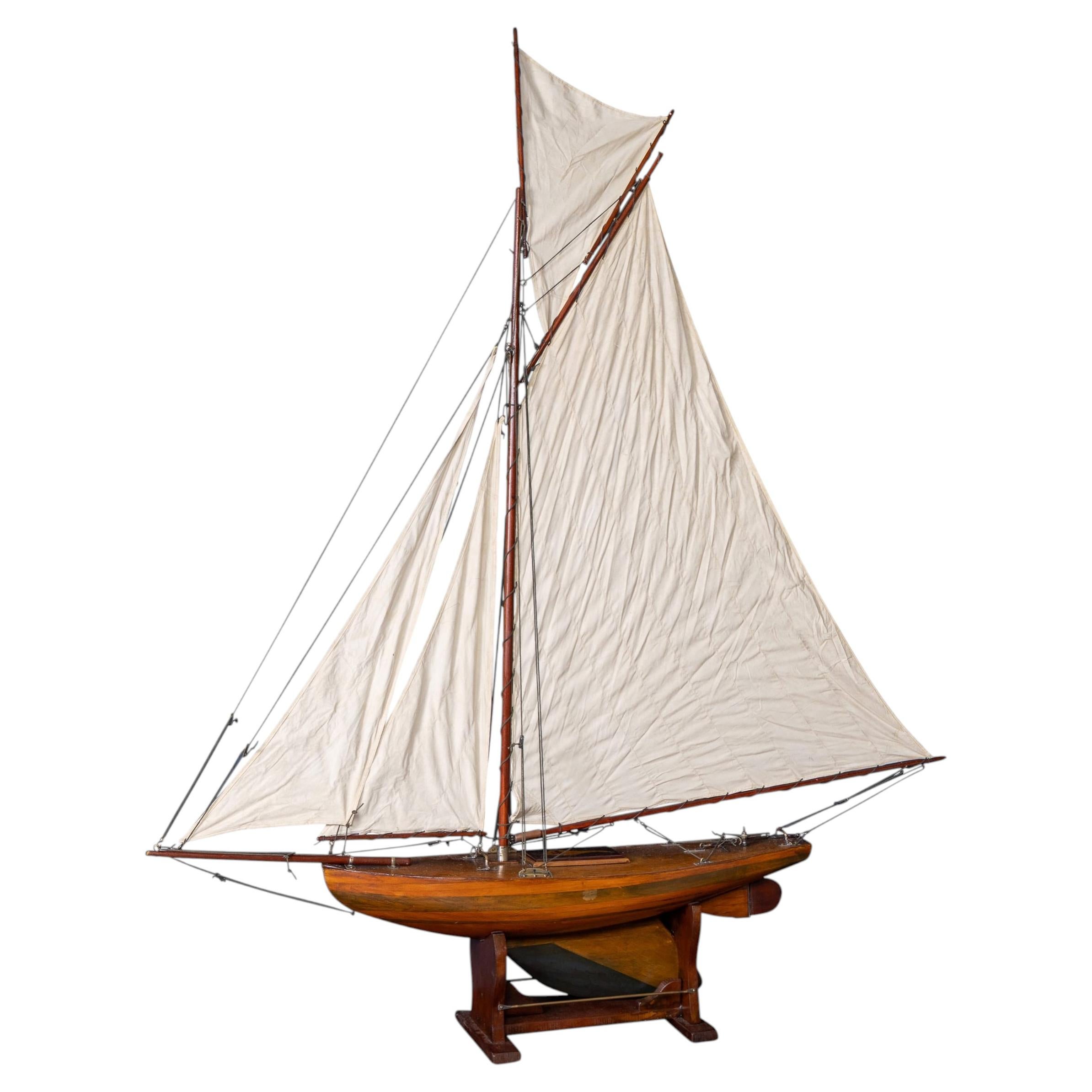 Yate Cutter Pond Aparejado, Madera Tallada, Británico, 1930 en venta