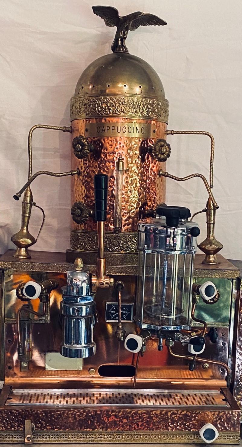 Vintage Gaggia Orione Espresso Machine. Imported from Italy, made from copper and brass. This specific model is the ABC model.
