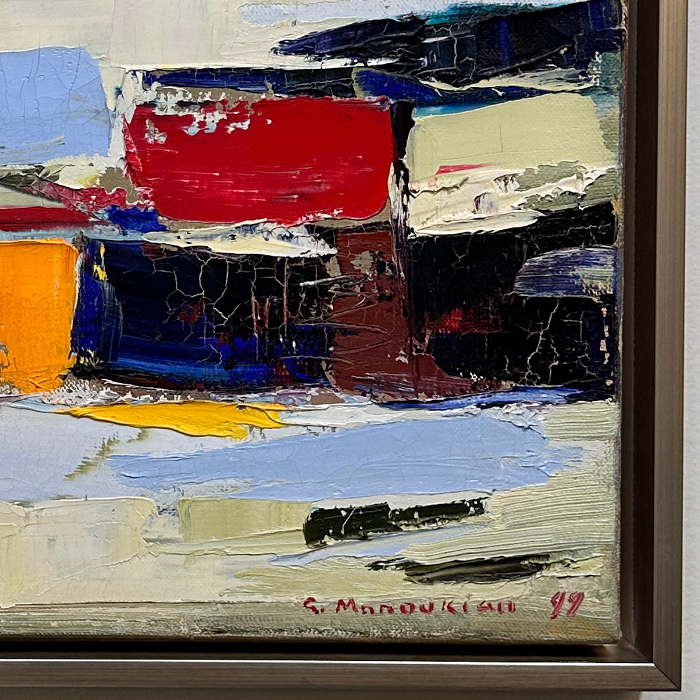 Czech Gagik Manoukian Abstract Oil Painting 17×13 For Sale