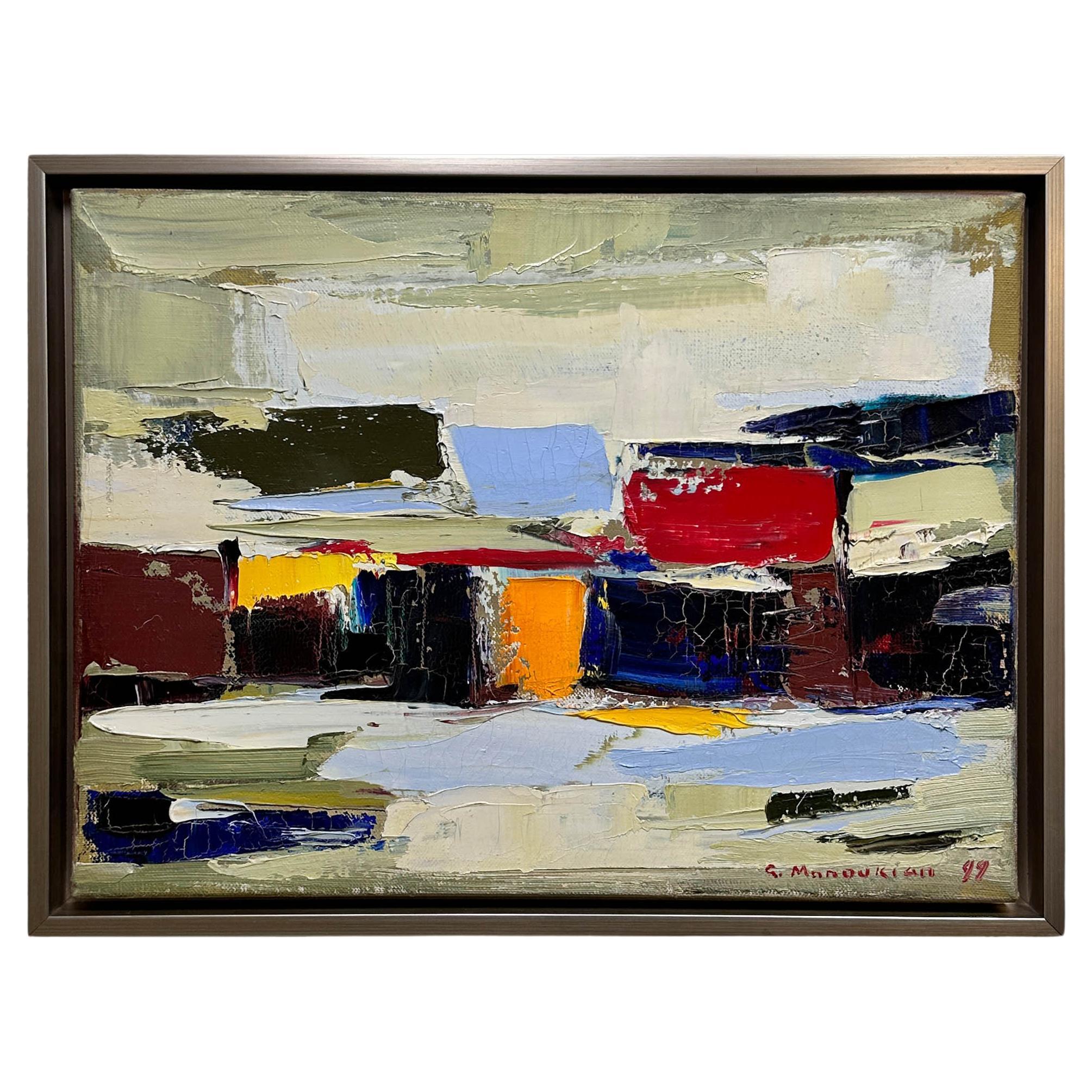 Gagik Manoukian Abstract Oil Painting 17×13 For Sale