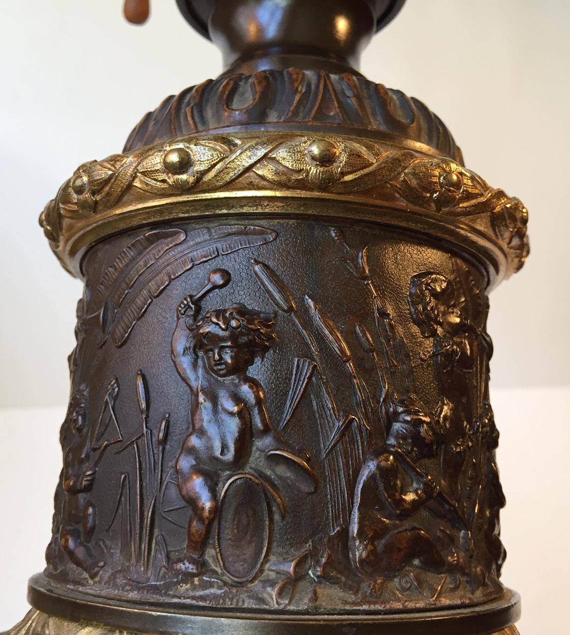 Baroque Revival Gagneau of Paris, Antique French Table Lamp in Bronze, 19th Century