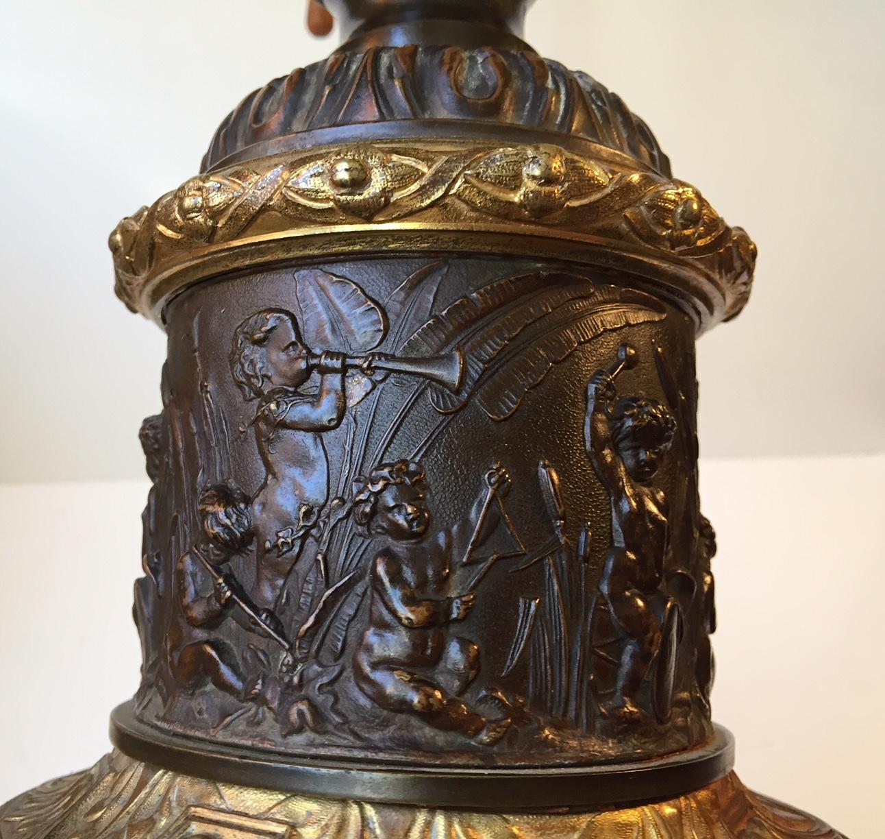 Gilt Gagneau of Paris, Antique French Table Lamp in Bronze, 19th Century