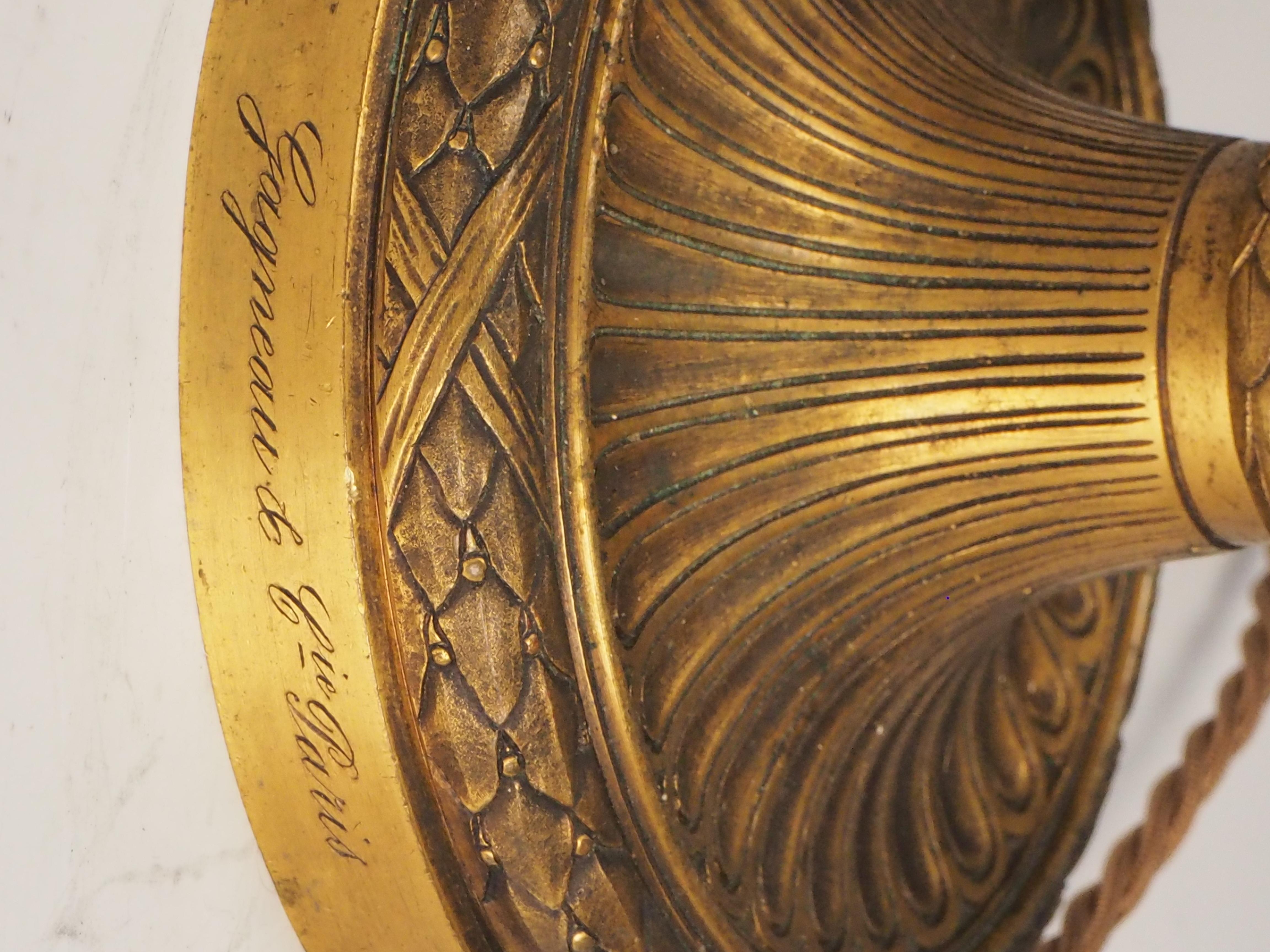 Lámpara de mesa antigua Gagneau Paris - Mecanismo de subida y bajada en venta 5