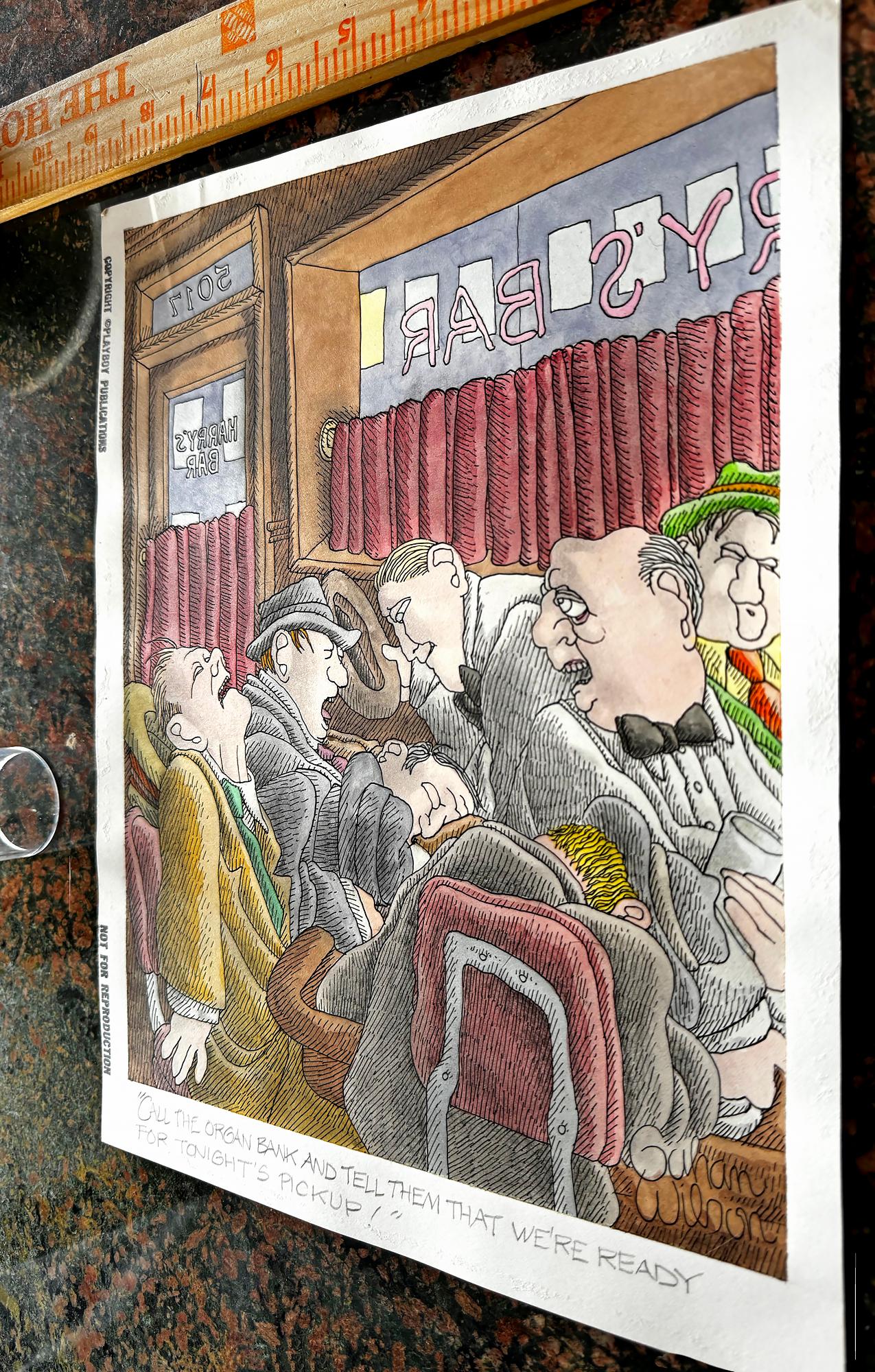 Scène de bar en macabre - École de Charles Addams - Cartoon Playboy en vente 3