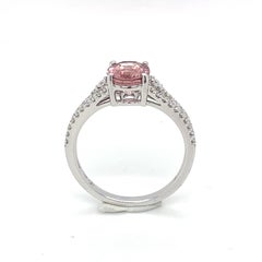 GAI Certified Pink Spinel Diamond White Gold Ring