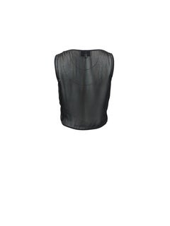 Gai Mattiolo - Débardeur en mousseline noir avec broderie