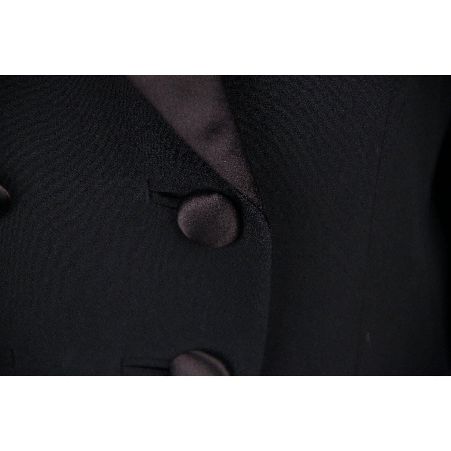 Gai Mattiolo Black Double Breasted Blazer Jacket Size 44 In Excellent Condition In Rome, Rome
