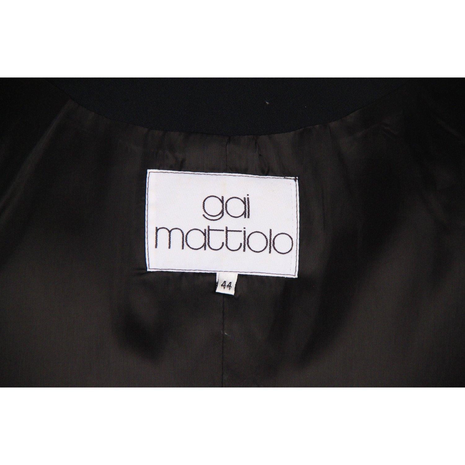 Women's Gai Mattiolo Black Double Breasted Blazer Jacket Size 44