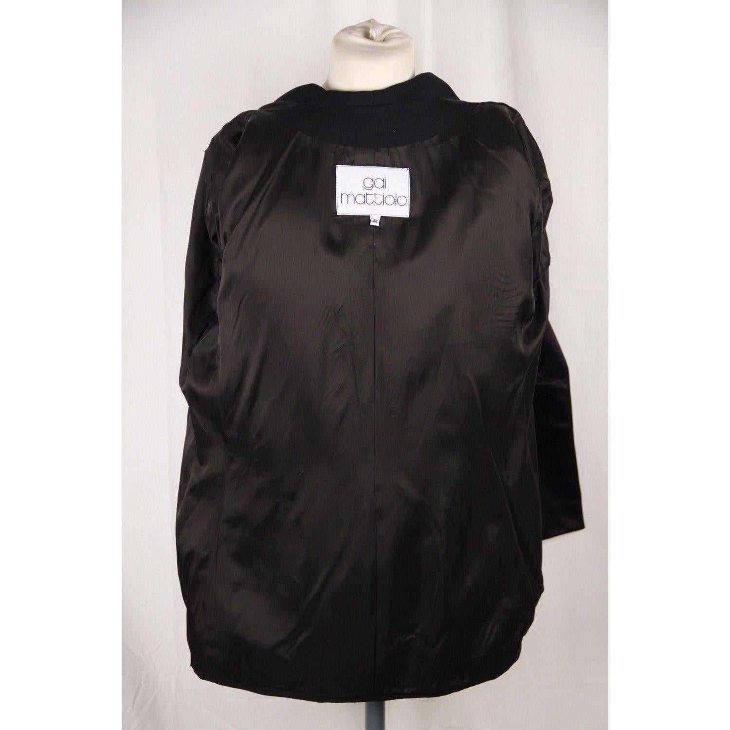 Gai Mattiolo Black Double Breasted Blazer Jacket Size 44 2