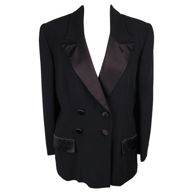 Gai Mattiolo Black Double Breasted Blazer Jacket Size 44 at 1stDibs ...