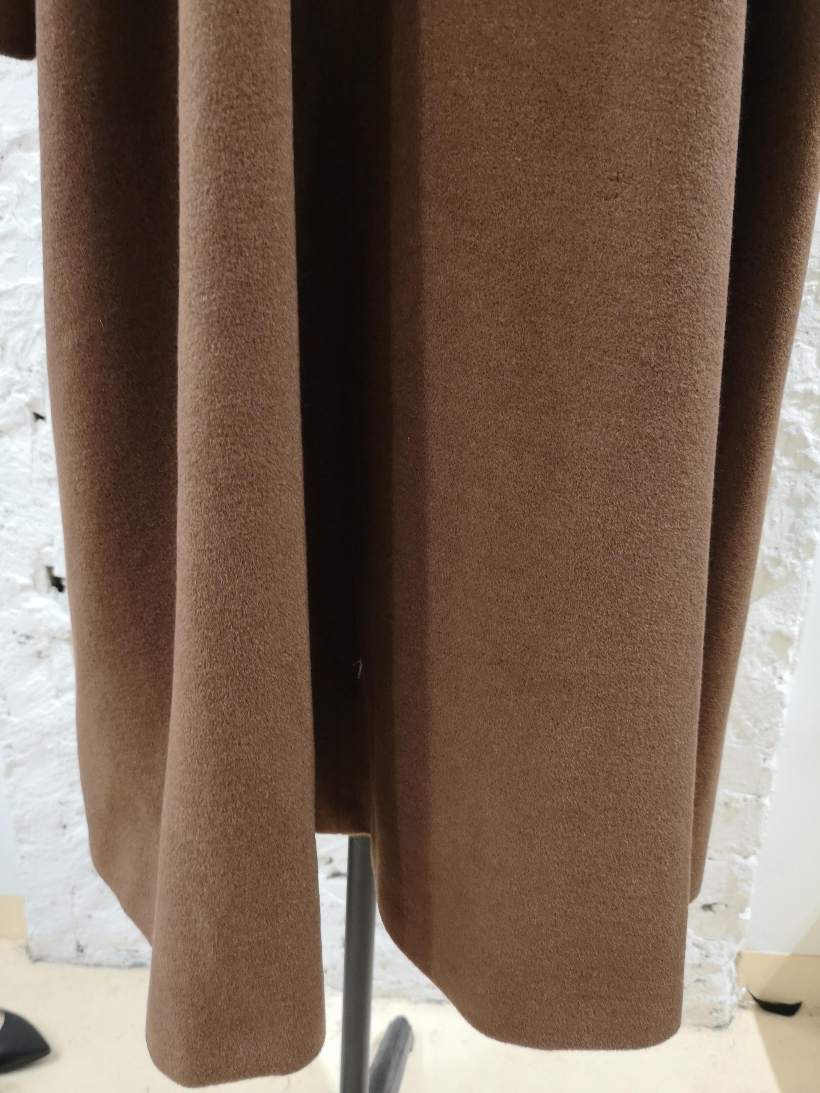 Gai Mattiolo brown wool cachemire coat For Sale 3