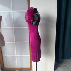 Gai Mattiolo Couture abito plisettato monospalla in seta, ottime condizioni