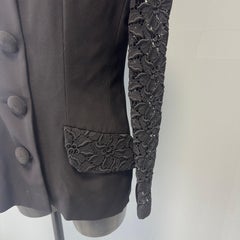 Gai Mattiolo Couture Chaqueta de lana negra, años 80 Excelente estado